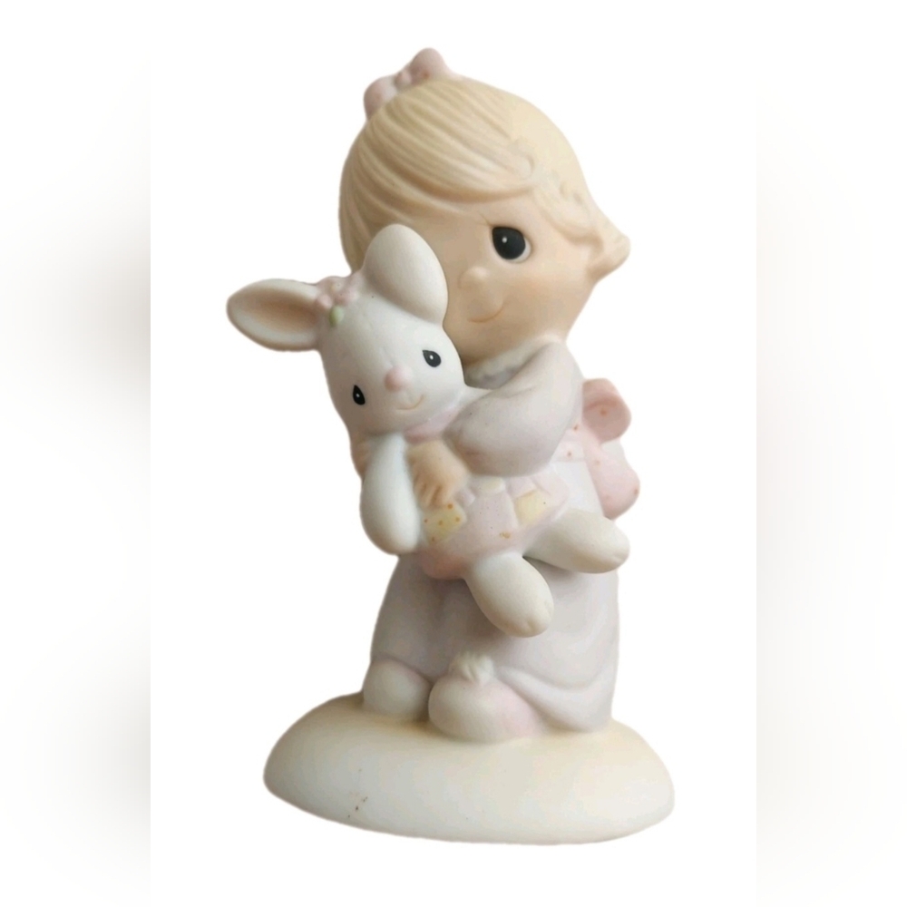 Vintage 1978 Jonathan & David -Jesus Loves Me - Figurine - Child Holding Toy